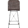 SAFAVIEH Home Collection Minerva Dark Brown Rattan/Black Counter Stool Set of 2(Dark Brown/Black)