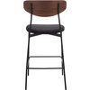 SAFAVIEH Home Collection Ryker Walnut/Grey 26-inch Kitchen Island Breakfast Nook Counter Stool (Fully Assembled)(Walnut/Black)