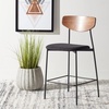 SAFAVIEH Home Collection Ryker Walnut/Grey 26-inch Kitchen Island Breakfast Nook Counter Stool (Fully Assembled)(Walnut/Black)
