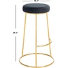 SAFAVIEH Home Collection Sabina Malachite Green Velvet/Gold 29-inch Round Kitchen Breakfast Nook Dining Pub Bar Stool(Black / Gold)