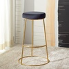 SAFAVIEH Home Collection Sabina Malachite Green Velvet/Gold 29-inch Round Kitchen Breakfast Nook Dining Pub Bar Stool(Black / Gold)