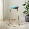 SAFAVIEH Home Collection Sabina Malachite Green Velvet/Gold 29-inch Round Kitchen Breakfast Nook Dining Pub Bar Stool(Seafoam / Gold)