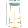 SAFAVIEH Home Collection Sabina Malachite Green Velvet/Gold 29-inch Round Kitchen Breakfast Nook Dining Pub Bar Stool(Seafoam / Gold)
