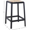 SAFAVIEH Home Collection Silus Black Backless Cane Solid Wood 25-inch Counter Stool (Fully Assembled)(Black/Natural)