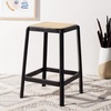 SAFAVIEH Home Collection Silus Black Backless Cane Solid Wood 25-inch Counter Stool (Fully Assembled)(Black/Natural)