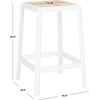SAFAVIEH Home Collection Silus Black Backless Cane Solid Wood 25-inch Counter Stool (Fully Assembled)(White/Natural)
