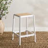 SAFAVIEH Home Collection Silus Black Backless Cane Solid Wood 25-inch Counter Stool (Fully Assembled)(White/Natural)