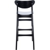 SAFAVIEH Home Collection Thaxton Mid-Century Farmhouse Natural 30-inch Bar Stool Set of 2(Black)