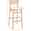 SAFAVIEH Home Collection Thaxton Mid-Century Farmhouse Natural 30-inch Bar Stool Set of 2(Natural)