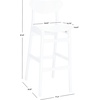 SAFAVIEH Home Collection Thaxton Mid-Century Farmhouse Natural 30-inch Bar Stool Set of 2(White)