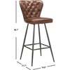 Safavieh Aster Bar Stool, Burgundy and Black(Burgundy)