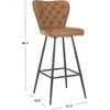 Safavieh Aster Bar Stool, Burgundy and Black(Camel)