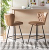 Safavieh Aster Bar Stool, Burgundy and Black(Camel)