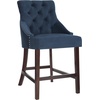 Safavieh Eleni Counter Stool, Beige/Espresso(Navy / Espresso – Chrome Nail Heads)