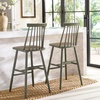 Safavieh Home Collection Beaufort Spindle Back Black 30-inch Bar Stool (Set of 2)(Dusty Green)
