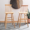 Safavieh Home Collection Beaufort Spindle Back Black 30-inch Bar Stool (Set of 2)(Natural)