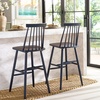 Safavieh Home Collection Beaufort Spindle Back Black 30-inch Bar Stool (Set of 2)(Navy)