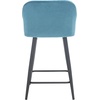 Safavieh Home Collection Cataleya Denim Blue Velvet/Black 24-inch Counter Stool(Denim Blue/Black)