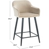 Safavieh Home Collection Cataleya Denim Blue Velvet/Black 24-inch Counter Stool(Taupe/Black)