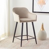 Safavieh Home Collection Cataleya Denim Blue Velvet/Black 24-inch Counter Stool(Taupe/Black)