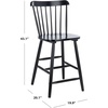 Safavieh Home Collection Galena Spindle Back Natural Counter 24-inch Stool (Set of 2)(Black)