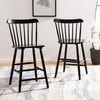 Safavieh Home Collection Galena Spindle Back Natural Counter 24-inch Stool (Set of 2)(Black)