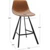 Safavieh Home Collection Granger Cognac Brown Faux Leather/Black 26-inch Counter Stool(Cognac/Black)