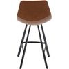 Safavieh Home Collection Granger Cognac Brown Faux Leather/Black 26-inch Counter Stool(Cognac/Black)