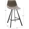 Safavieh Home Collection Granger Cognac Brown Faux Leather/Black 26-inch Counter Stool(Grey/Black)