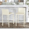 Safavieh Home Collection Jason White Leather 24-inch Counter Stool(White)