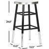 Safavieh Home Collection Kenzie Grey and Silver 24-inch Counter Stool(Black / Silver)