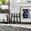 Safavieh Home Collection Kenzie Grey and Silver 24-inch Counter Stool(Black / Silver)