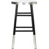 Safavieh Home Collection Kenzie Grey and Silver 24-inch Counter Stool(Black / Silver)