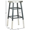 Safavieh Home Collection Kenzie Grey and Silver 24-inch Counter Stool(Grey / Silver)