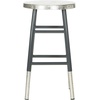 Safavieh Home Collection Kenzie Grey and Silver 24-inch Counter Stool(Grey / Silver)