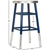 Safavieh Home Collection Kenzie Grey and Silver 24-inch Counter Stool(Navy / Silver)