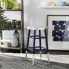 Safavieh Home Collection Kenzie Grey and Silver 24-inch Counter Stool(Navy / Silver)