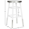 Safavieh Home Collection Kenzie Grey and Silver 24-inch Counter Stool(White / Silver)