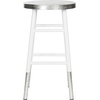 Safavieh Home Collection Kenzie Grey and Silver 24-inch Counter Stool(White / Silver)