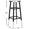 Safavieh Home Collection Kenzie White and Silver 30-inch Bar Stool(Black / Silver)
