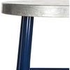 Safavieh Home Collection Kenzie White and Silver 30-inch Bar Stool(Navy / Silver)