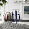 Safavieh Home Collection Kenzie White and Silver 30-inch Bar Stool(Navy / Silver)