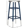 Safavieh Home Collection Kenzie White and Silver 30-inch Bar Stool(Navy / Silver)