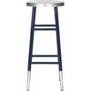 Safavieh Home Collection Kenzie White and Silver 30-inch Bar Stool(Navy / Silver)