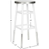 Safavieh Home Collection Kenzie White and Silver 30-inch Bar Stool(White / Silver)