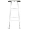 Safavieh Home Collection Kenzie White and Silver 30-inch Bar Stool(White / Silver)