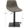 Safavieh Home Collection Kynlee Grey Faux Leather/Black Gas Lift Adjustable Height Bar Stool(Grey/Black)
