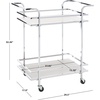 Safavieh Home Collection Lameris Matte Chrome/Grey 2-Tier Bart Cart with Handle(Chrome/Grey)