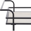 Safavieh Home Collection Lameris Matte Chrome/Grey 2-Tier Bart Cart with Handle(Matte Black/Grey)