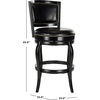Safavieh Home Collection Pasquale Walnut 29-inch Bar Stool(Black)